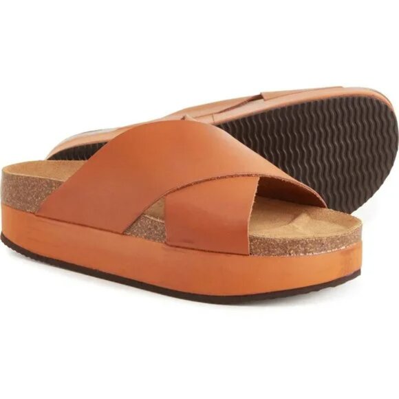 LAST PAIRS! NEW FREE PEOPLE  Sidelines Flatform Sandals  392S0 in sunset orange - Picture 2 of 11